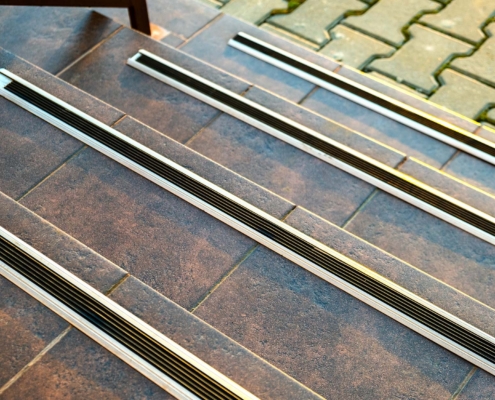 Anti Slip bars on a set of stairs